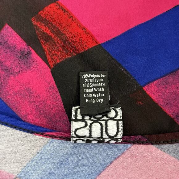 Clara Sunwoo XS Asymmetrical Hem Tunic Top Multicolor Abstract Womens Blouse USA - Picture 5 of 5